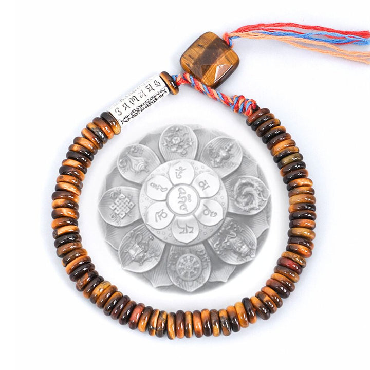 Tigerauge Tibet Mantra-Armband – für Schutz & spirituelles Wachstum - Bracelet - TaoTempel