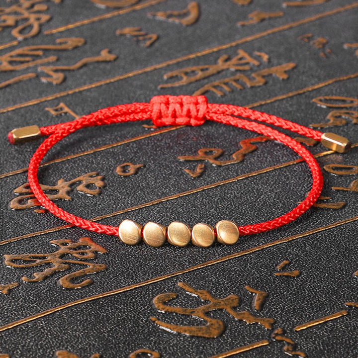 Kupferperlen Rotes Faden-Armband – für Gesundheit & Glück - Bracelet - TaoTempel