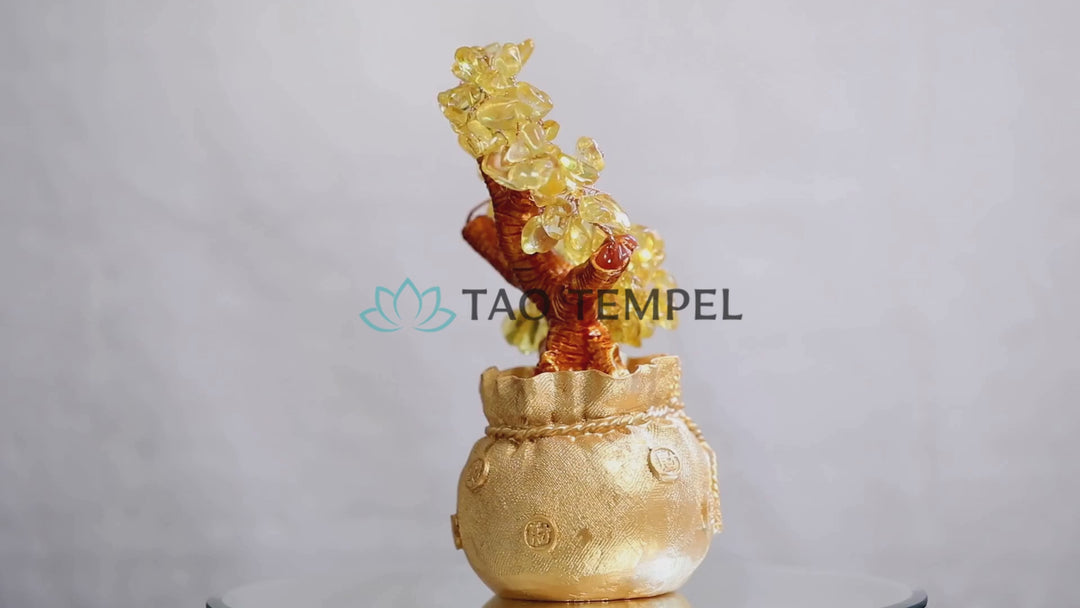 Citrien geldboom edelsteen ornament - Feng Shui voor welvaart